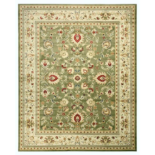 Green Traditional Oriental Green Mahal Rug - 5'3" x 7'3"