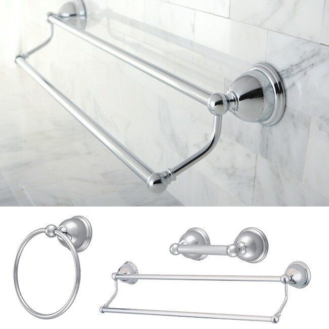 Shop Restoration Chrome 3-piece Double Towel Bar Set - Free Shipping ...