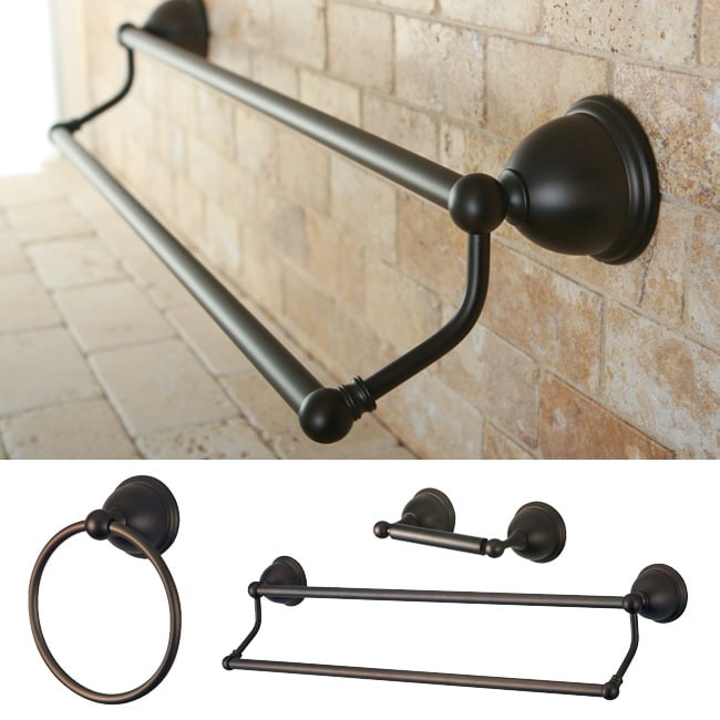 Restoration Oil Rubbed Bronze 3 piece Double Towel Bar Set