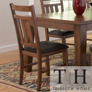 TRIBECCA HOME Kai Oak Brown Side Chairs (Set of 2)