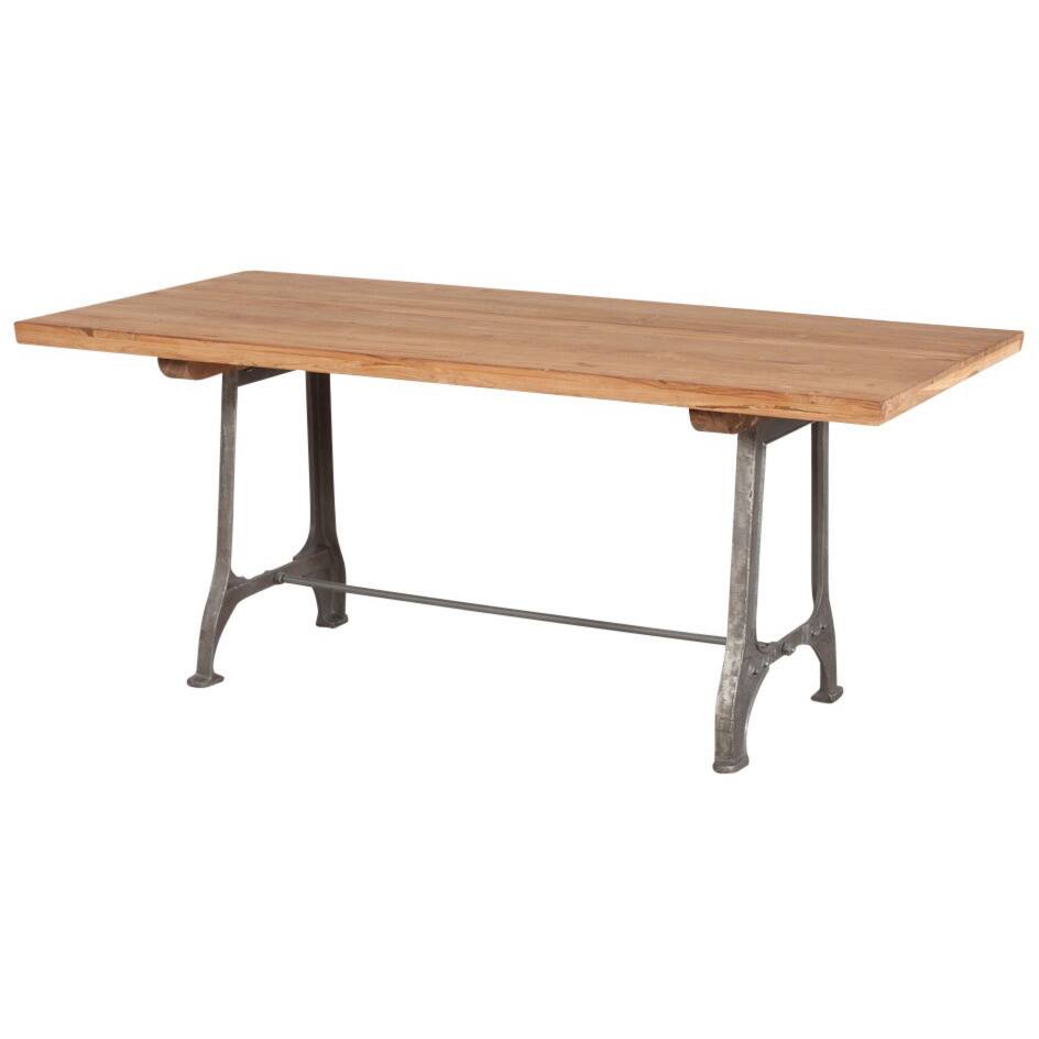Handmade Industrial Reclaimed Teak Dining Table (India)