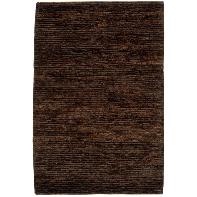 Hand knotted All natural Earth Brown Hemp Rug (6 X 9)