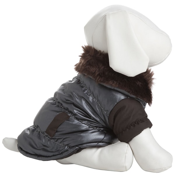 Pet Life Faux fur Collared Polyester Dog Coat Jacket   13664053