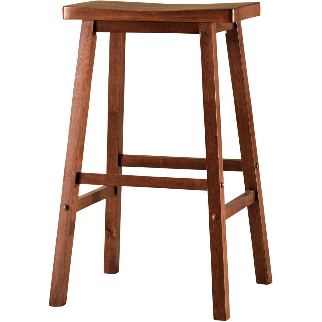 Sumatra 29-inch Walnut Finish Saddle Stool