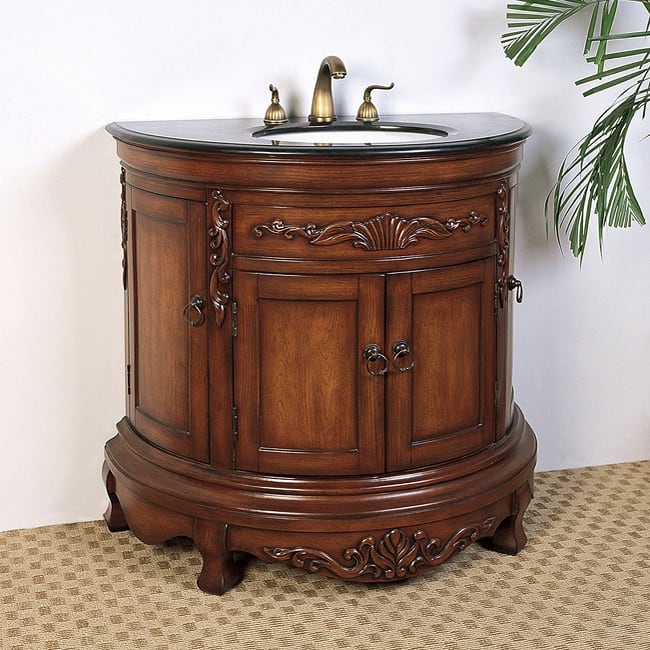 Granite Top 36-inch Single Sink Vanity - Black