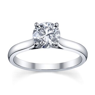 Platinum 1ct TDW Diamond Solitaire Engagement Ring (H-I, SI1-SI2 ...