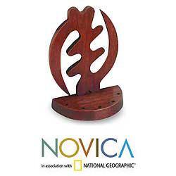 Handmade Set of 2 Cedar Wood Fear God Bookends (Ghana)