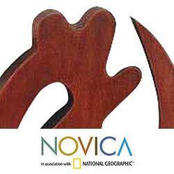 Handmade Set of 2 Cedar Wood Fear God Bookends (Ghana)