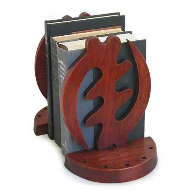Handmade Set of 2 Cedar Wood Fear God Bookends (Ghana)