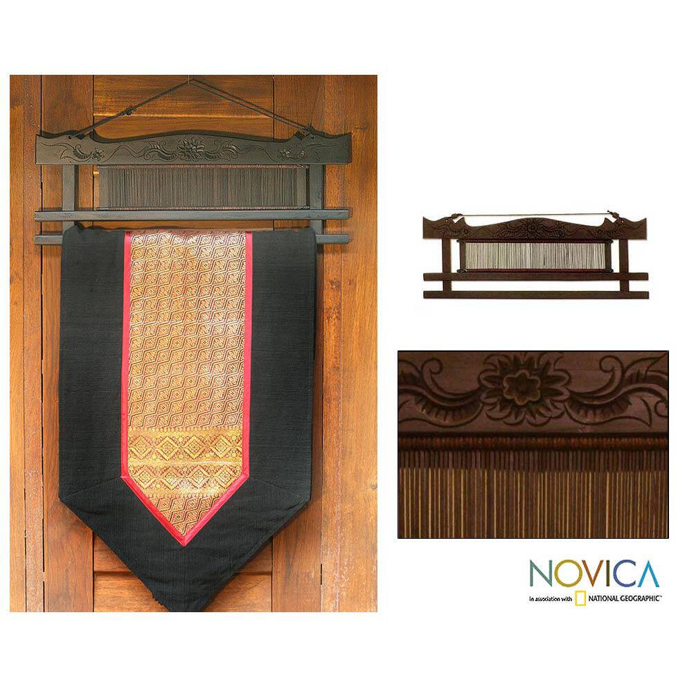 Handcrafted Wood 'Weaver Elephants' Hanger (Thailand)