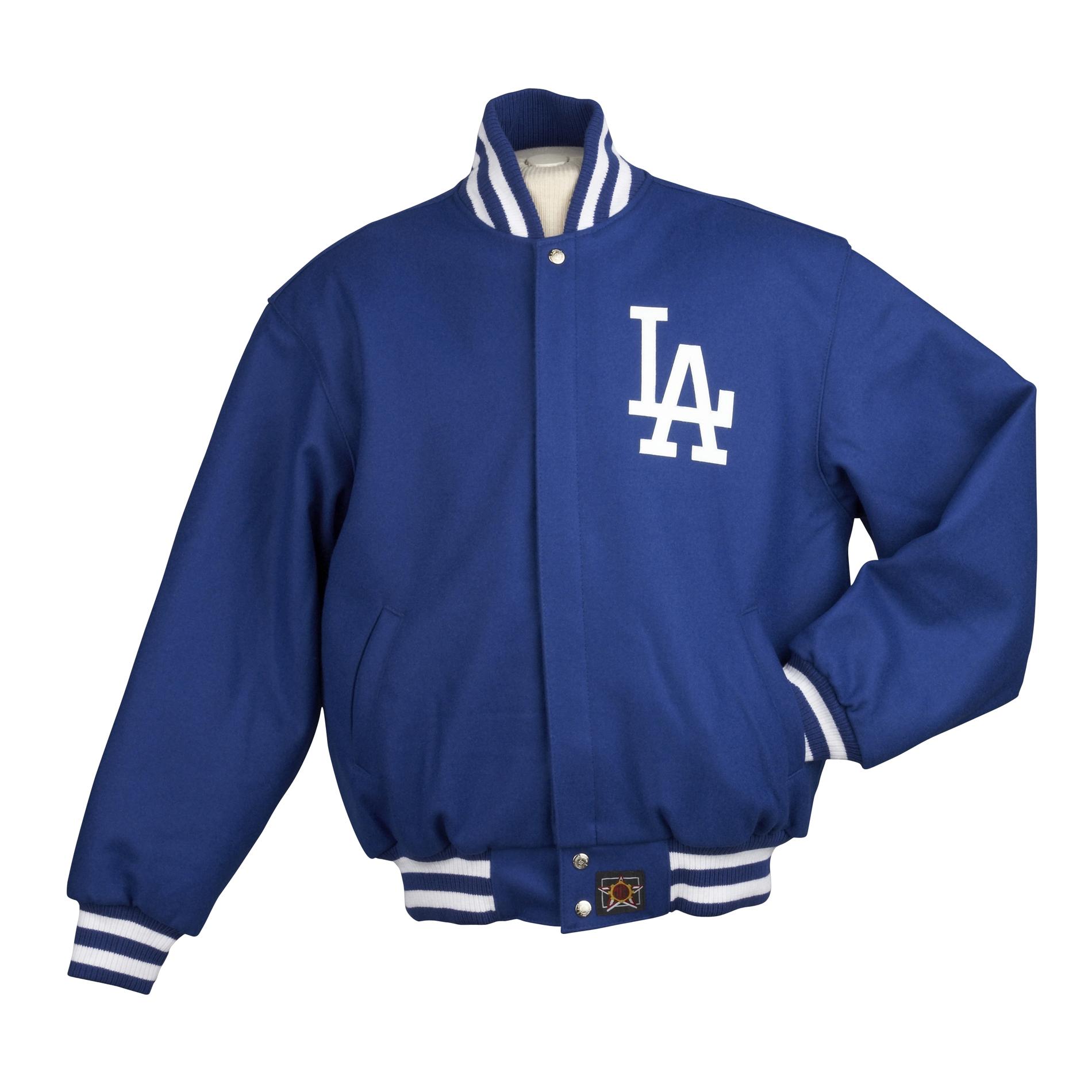 JH Designs Men's Los Angeles Dodgers Domestic Wool Jacket - Overstock ...