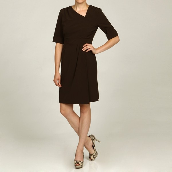 Emma & Michele Womens Brown Cuff sleeve Dress  ™ Shopping
