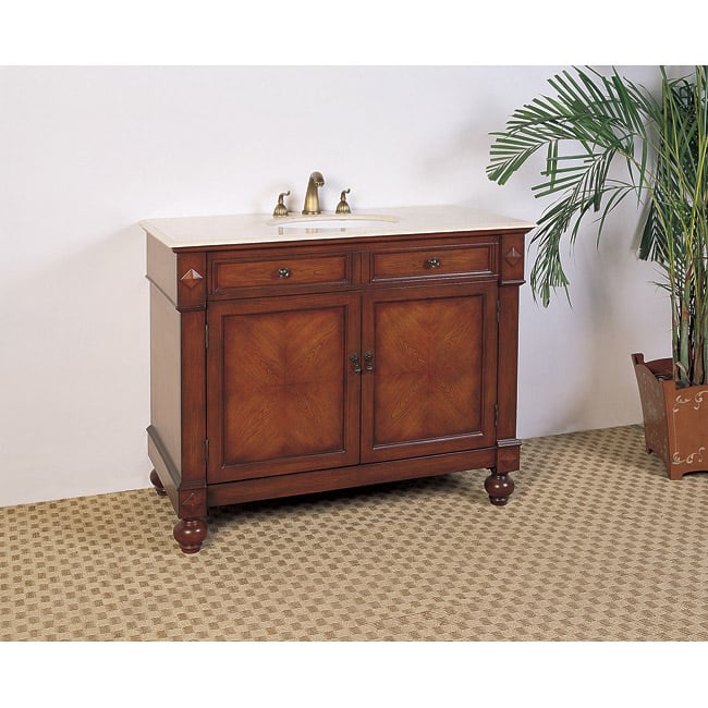 Marble Top 42-inch Single Sink Bathroom Vanity