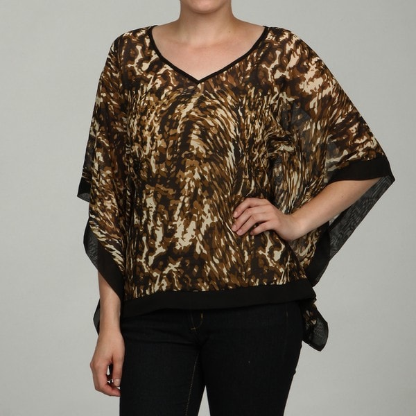 Chenault Women's Animal Print Top Status By Chenault Short Sleeve Shirts