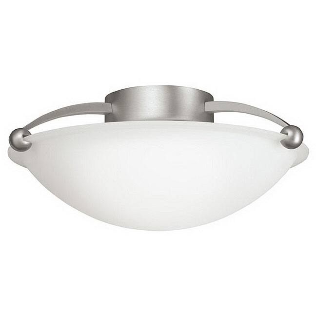 Algiers Collection 1-light Brushed Nickel and Frosted Glass Semi-Flush Ceiling Fixture