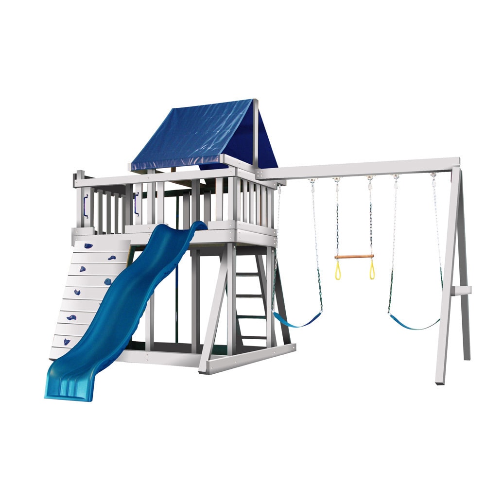 Congo Series Monkey Play System #1 White Maintenance And Splinter Free Swing Set