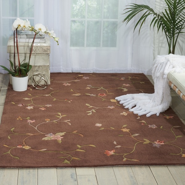 Nourison Hand-tufted Brown Spring Hill Rug (7'9 x 9'9) - 7'9 x 9'9