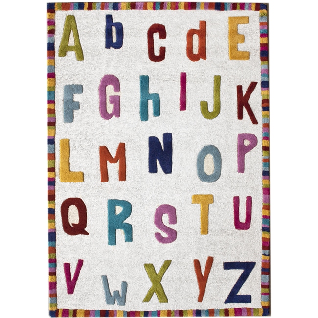 Nuloom Hand carved Kids Alphabet Multi Wool Rug (5 X 7)