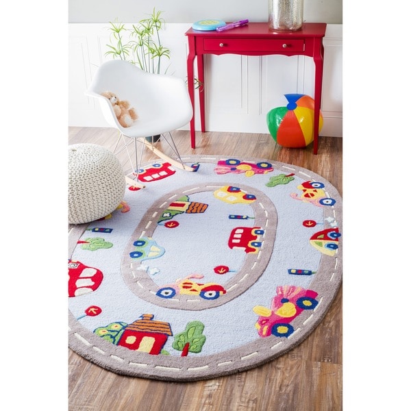 Shop nuLOOM Hand-carved Kids Street Car Multi Wool Rug - 5' x 7' - Free ...