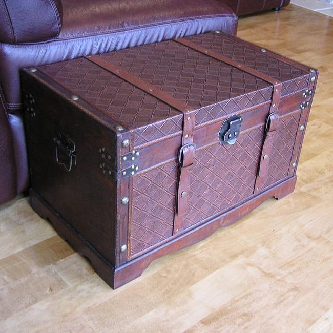 Georgetown Medium Faux Leather Wooden Chest