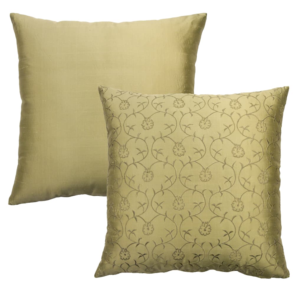 Rose Tree Crimson Garden Embroidered Decorative Pillows (Set of 2)