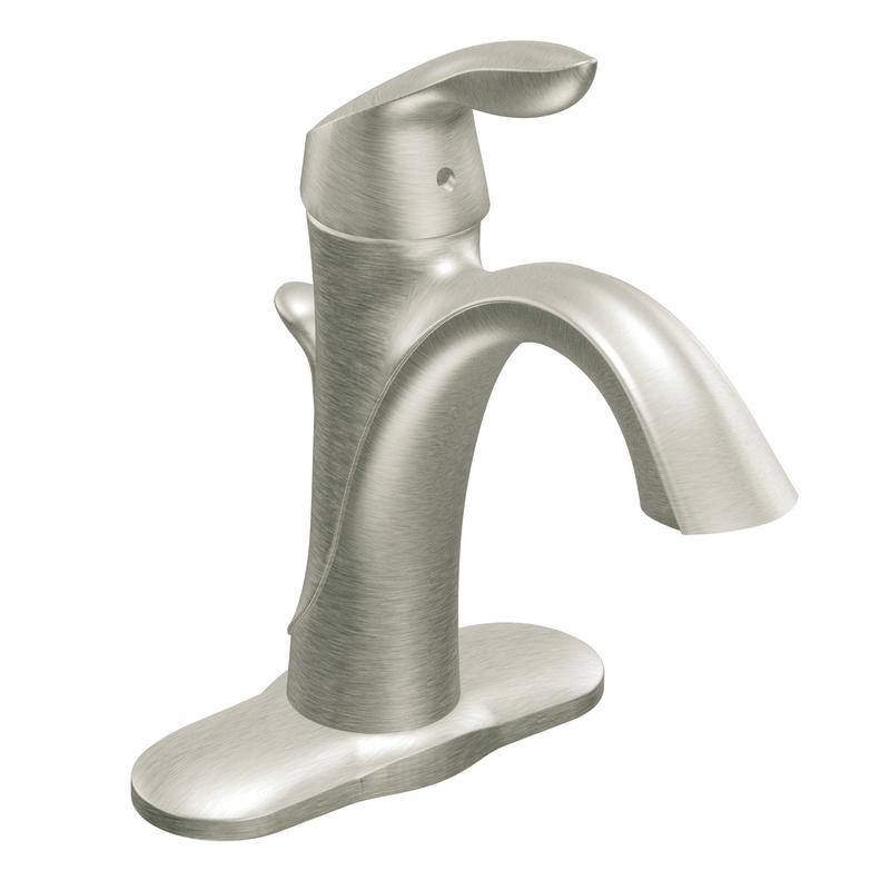 Moen Eva One-Handle Bathroom Faucet, Brushed Nickel (6400BN)