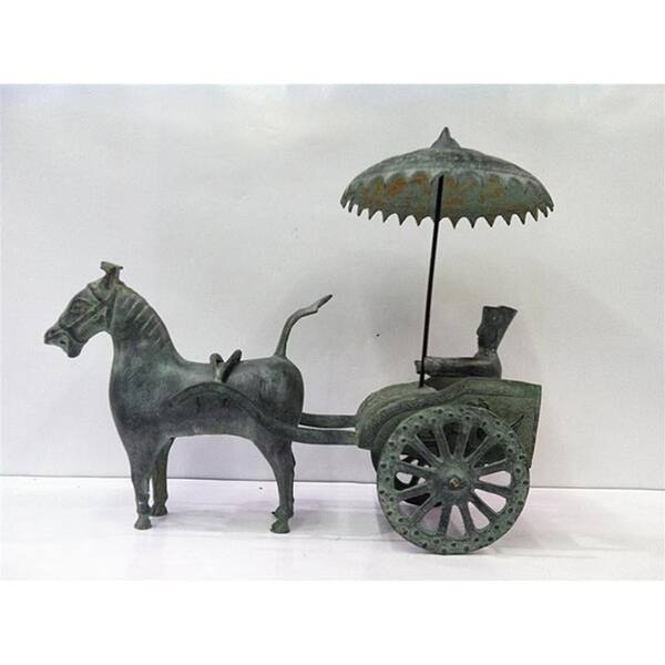 Chinese Bronze Chariot with Rider Statue - Bed Bath & Beyond - 5977547