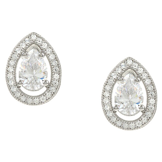 La Preciosa Sterling Silver Cubic Zirconia Teardrop Earrings Free La Preciosa Sterling Silver Cubic Zirconia Teardrop Earrings