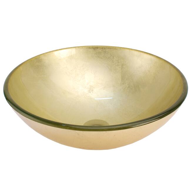 Fontaine Yellow Gold Glass Vessel Bathroom Sink