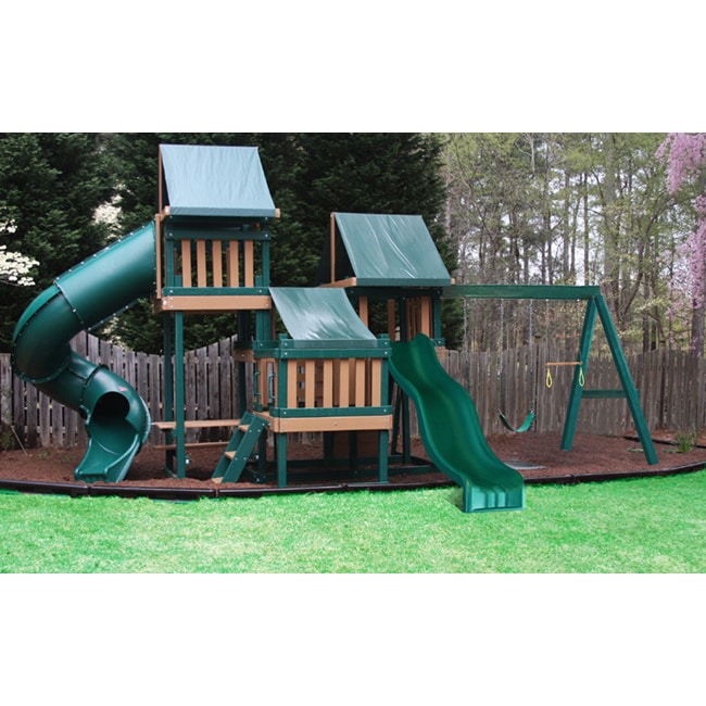 Congo Monkey Playsystem #4 Green Maintenance and Splinter Free Swing Set