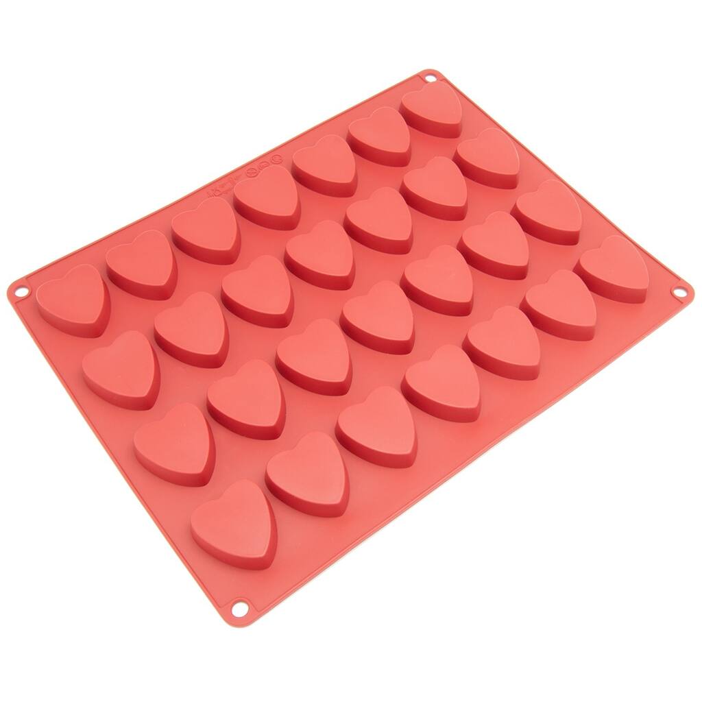 Freshware 28-cavity Silicone Mini Heart, Chocolate, Candy and Pastry Mold
