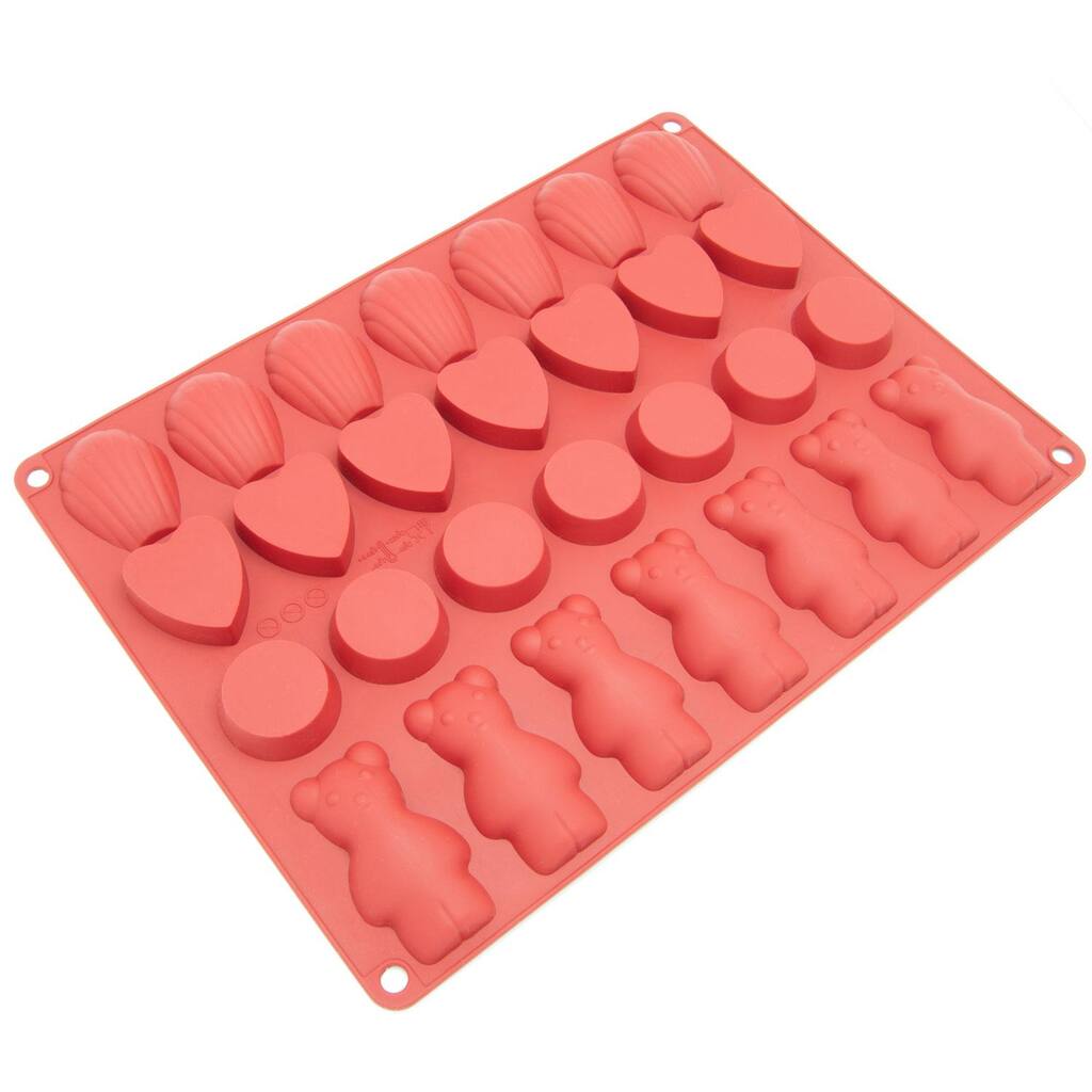 Freshware 28-cavity Silicone Chocolate, Cookie, Candy and Pastry Mold