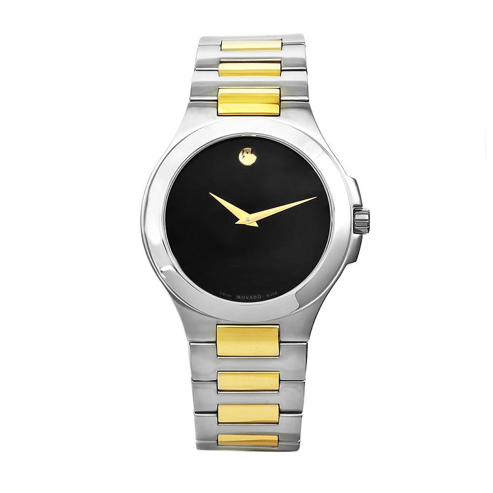 Movado Men's Museum Stainless Steel Two-tone Bracelet Black Dial Watch