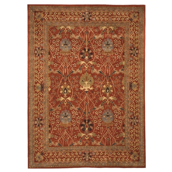 Hand-tufted Wool Rust Traditional Oriental Morris Rug (4' x 6') - 4' x 6'