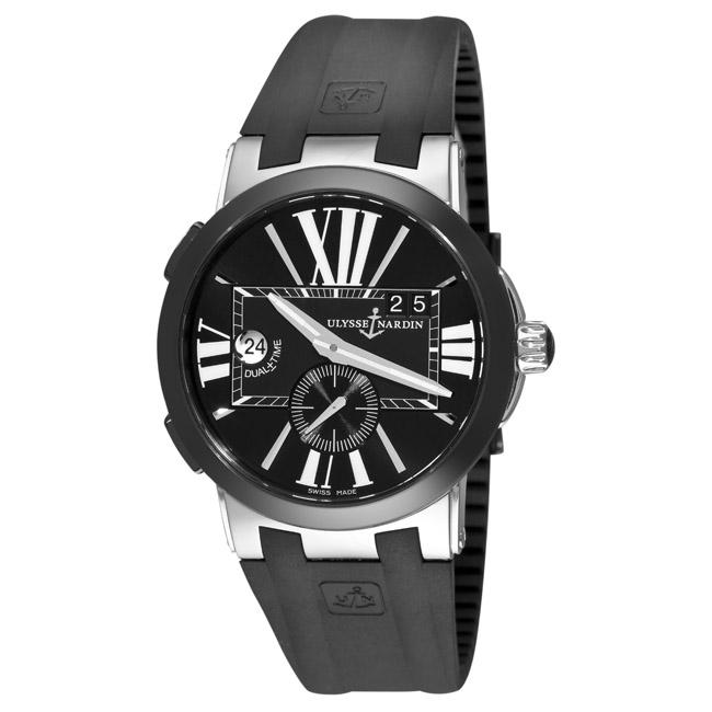 Ulysse Nardin Mens GMT Dual Time Rubber Strap Watch