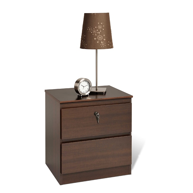 Escala Espresso Twodrawer Locking Night Stand Free Shipping Today