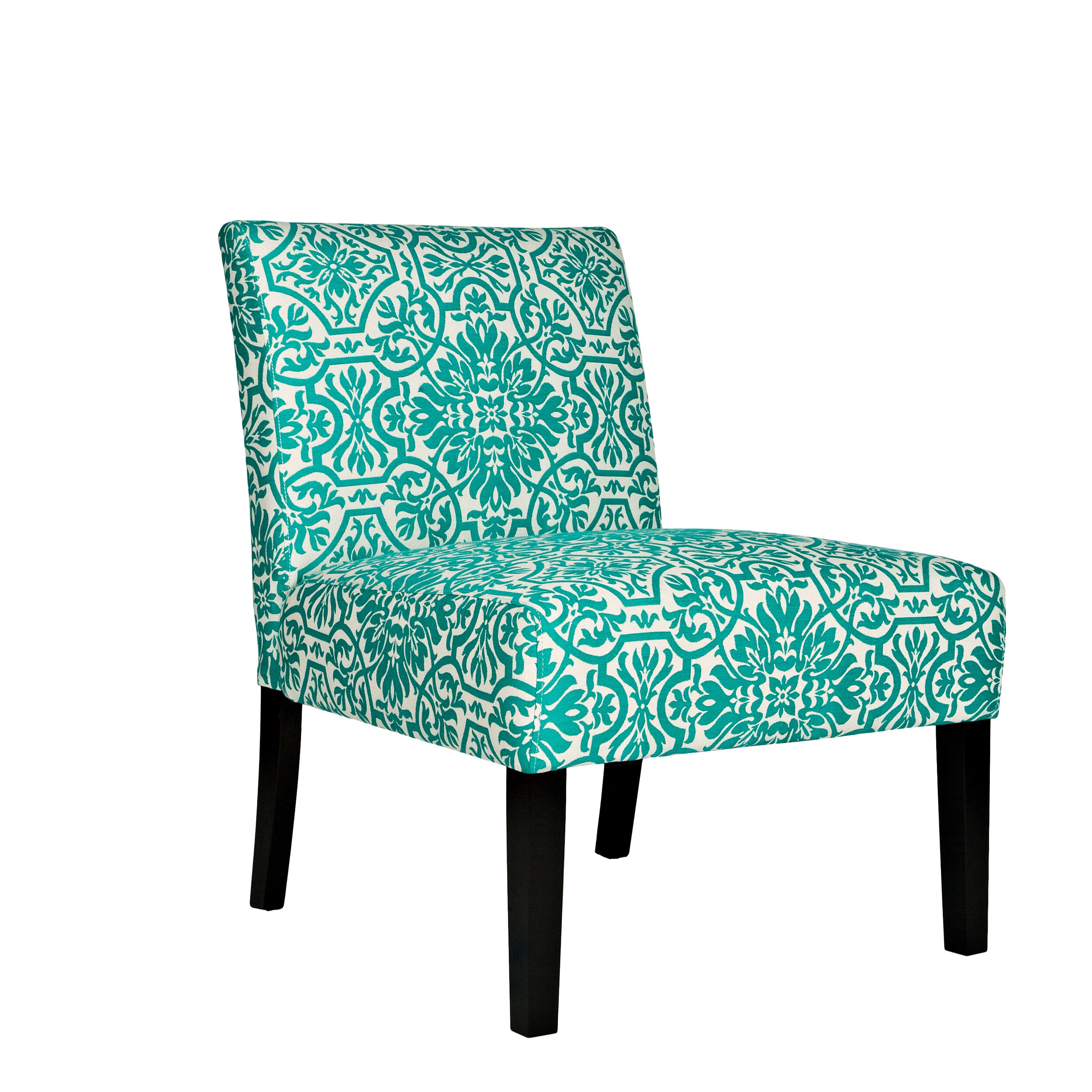 turquoise armless chair