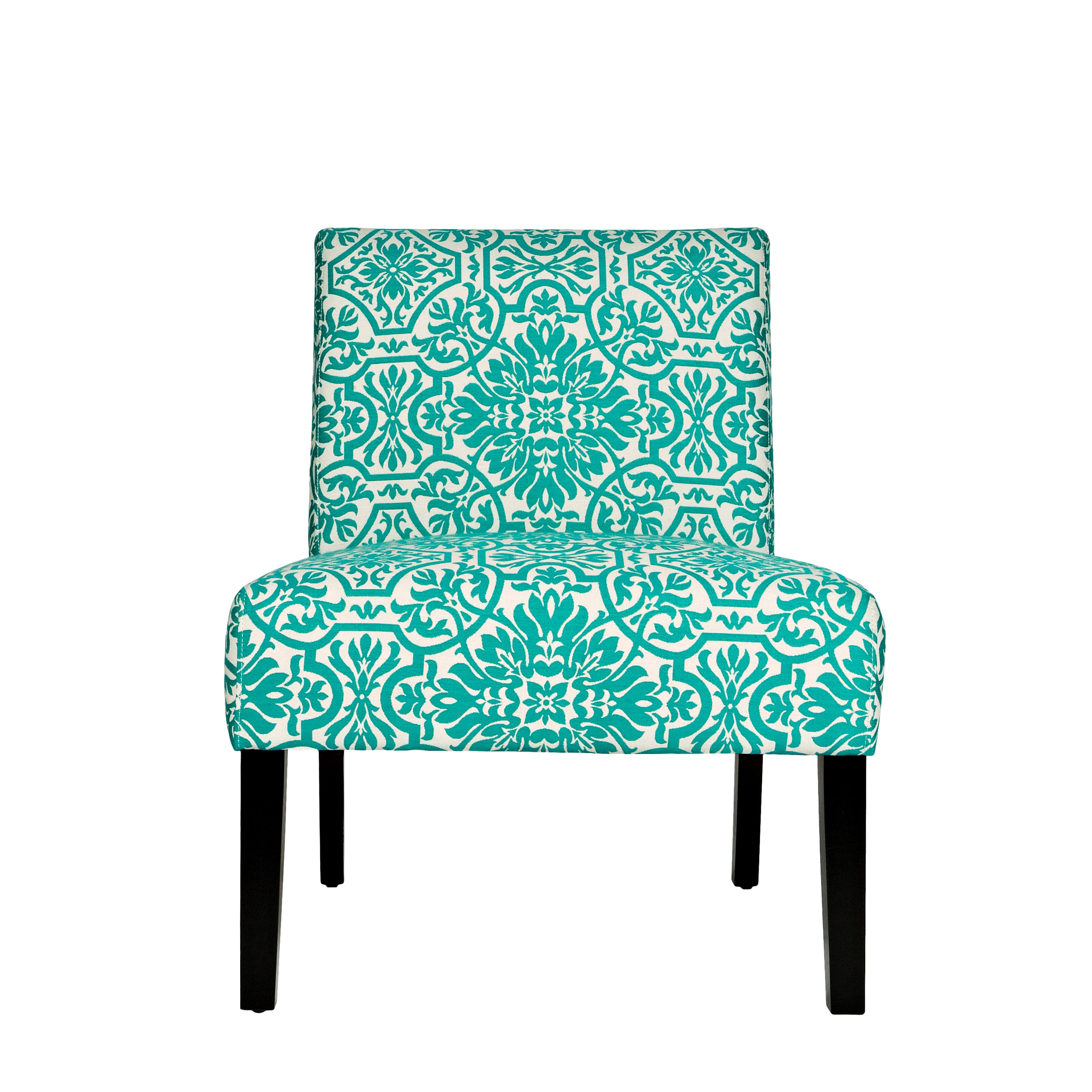 turquoise armless chair