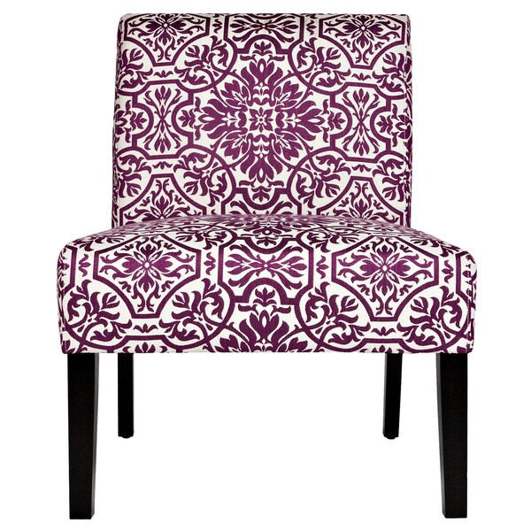 purple damask chair