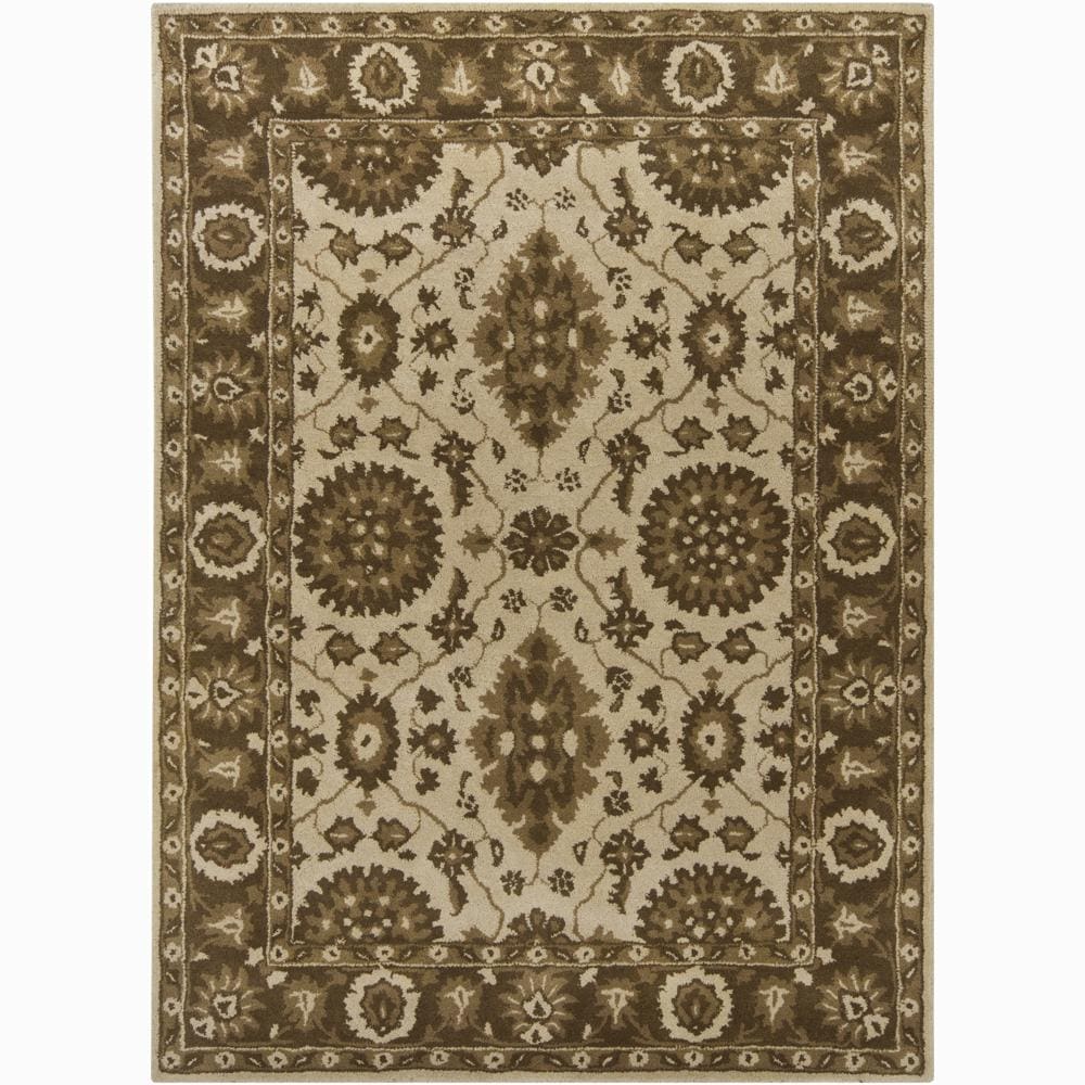 Hand tufted Mandara Ivory Floral New Zealand Wool Rug (9 X 13)