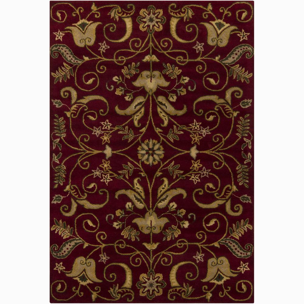 Hand tufted Mandara Floral Red New Zealand Wool Rug (5 X 76)