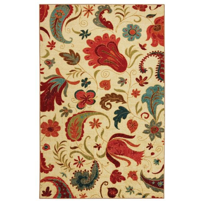 Vibrant Beige Multi Floral Rug (8 X 10)