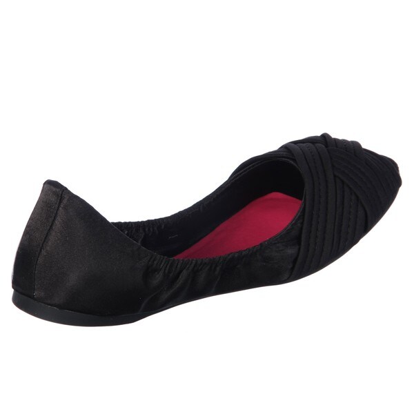 black peep toe ballet flats