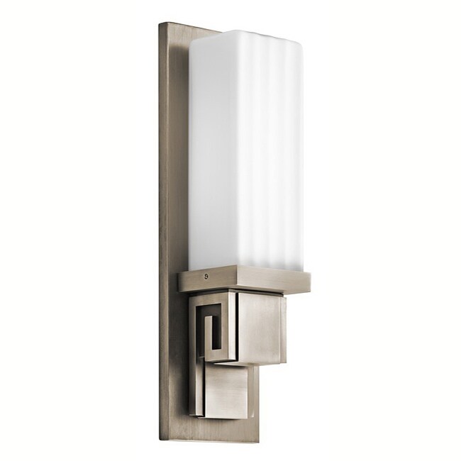 Greek Key Indoor/ Outdoor Pewter Wall Sconce - 13673384 - Overstock.com ...