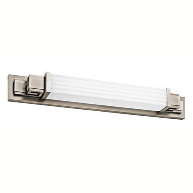 Greek Key 1-light Pewter Linear Bath Bar