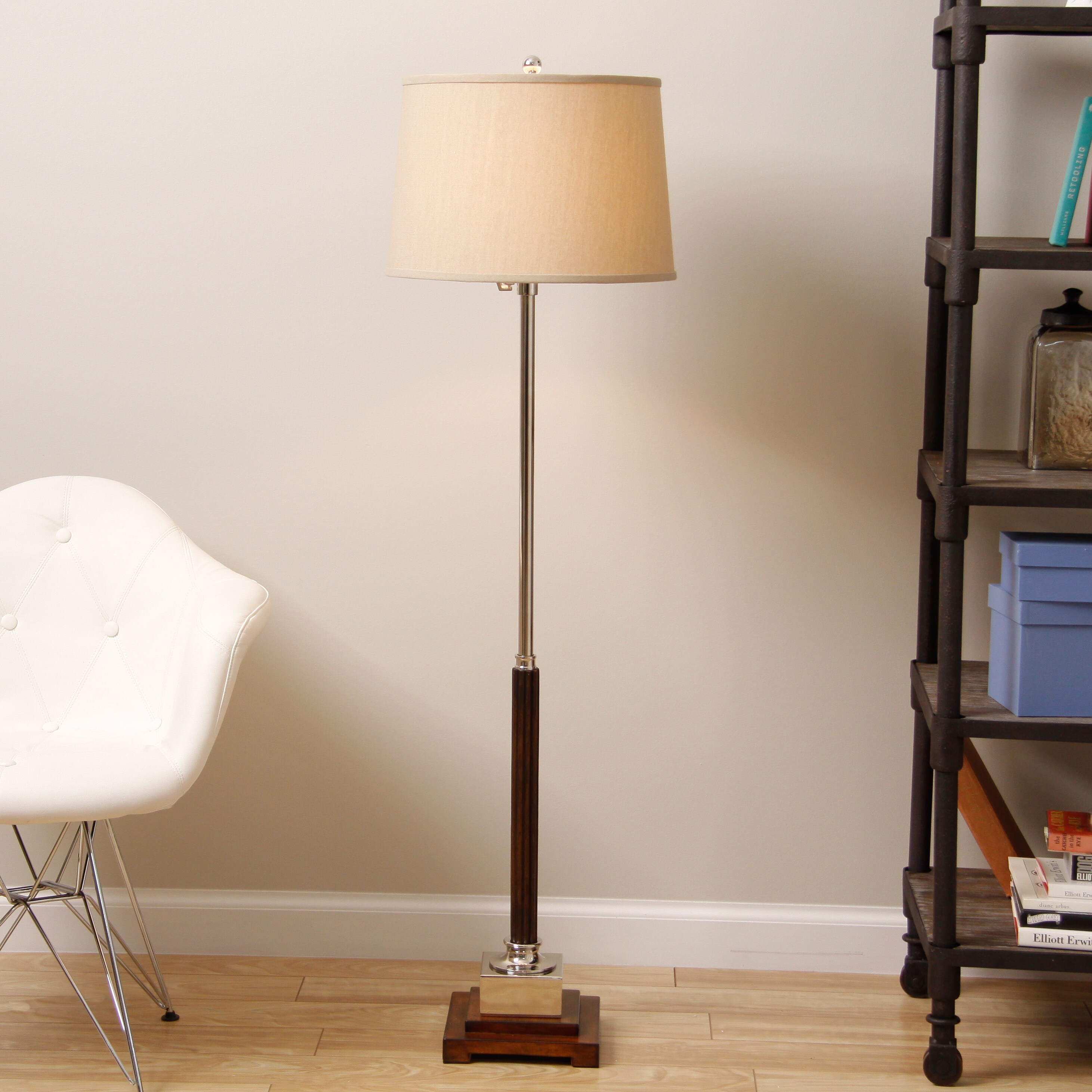 Wood and metal floor lamp deals