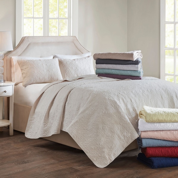 Madison Park Mansfield Reversible Coverlet Set (12-Color Option)