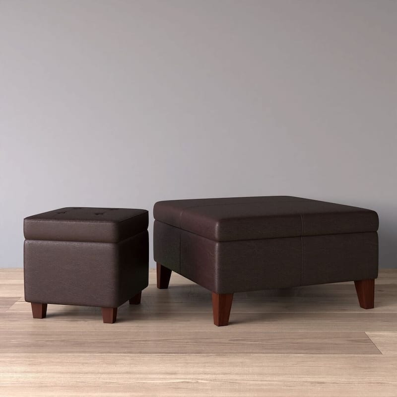 Copper Grove Rillieux Large Brown Storage Ottoman