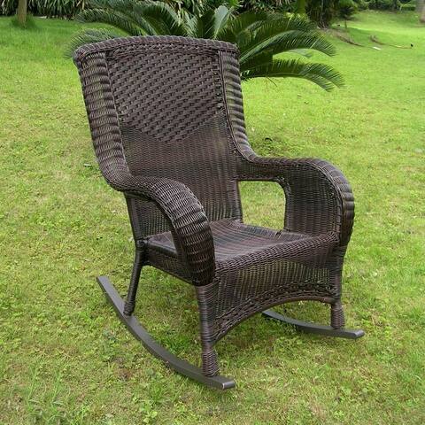 International Caravan San Tropez Resin Wicker Aluminum Porch Rocker