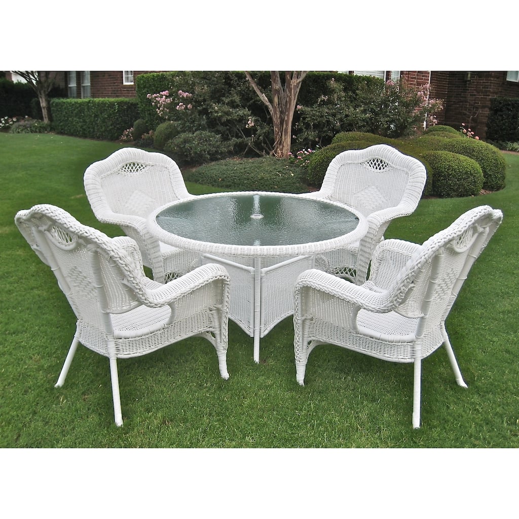 Riviera 5-piece Resin Wicker/Aluminum Outdoor Dining Set